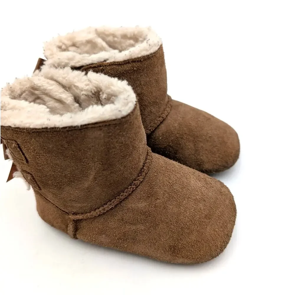 UGG Bailey Bow Boots Fixed Bow Baby Kids' Chestnut Size US 04/05 EU20.5